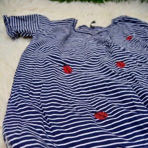 SALE Stradivarius Lady Bug Striped Shirt